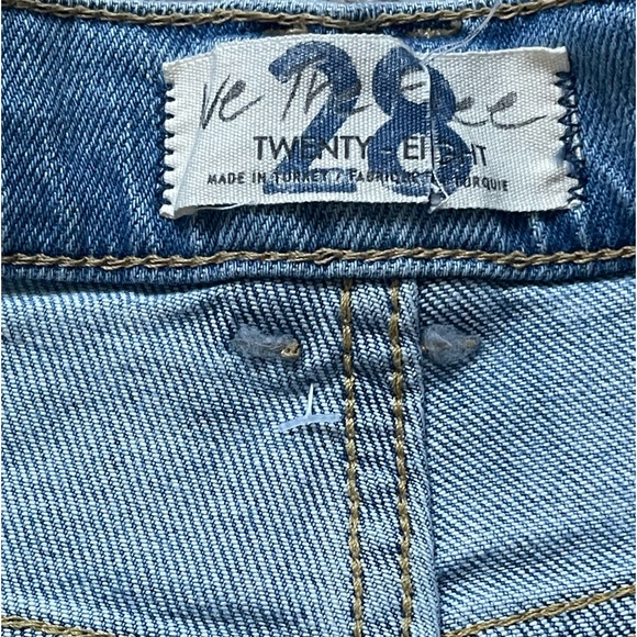 We The Free Light Wash Distressed Button Fly High Rise Raw Hem Skinny Jeans - Picture 8 of 10